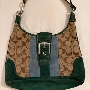 Coach Green and Brown Shoulder Bag